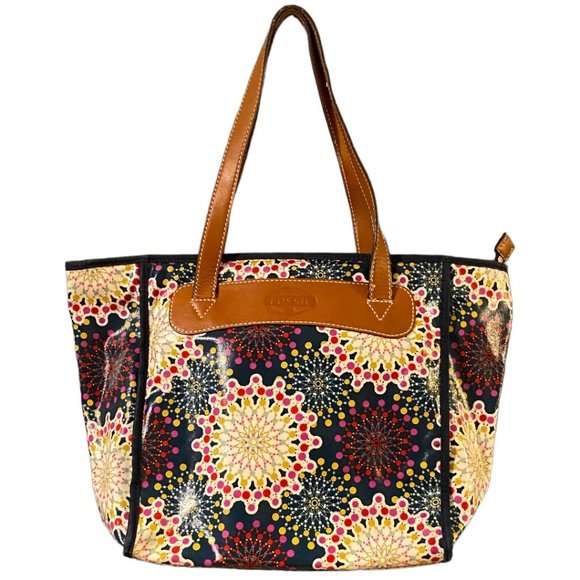 Fossil Bags Sale Fossil Geometry Prints Coated Canvas Shoulder Tote